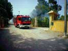 Los bomberos en Masías.
