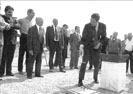 Eduardo Zaplana poniendo la primera piedra de la ciudad de la pelota.