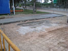 Obras del primer parque infantil de Masías.