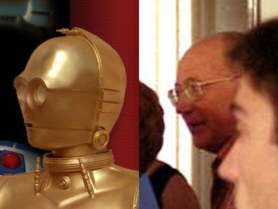 Montaje similitud de C3-PO con un vecino.
