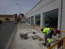 Obras para pa parada del autobús.