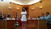 Amparo Orts en el salón de plenos del Ayuntamiento de Moncada.