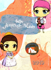 Portada llibret falla Amics de Masies 2019.