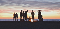 Reunión en la playa.