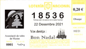 Participación de la lotería de Navidad.