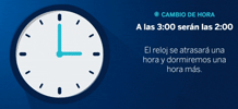 Cambio a horario de invierno.